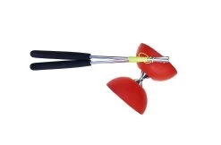 Acrobat 105 Gummi Diabolo Mit Aluminium Hand Sticks, Rot