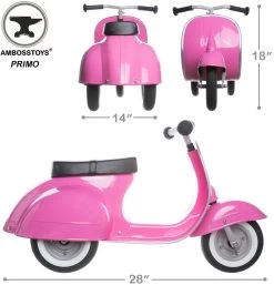 Ambosstoys Primo Classic Aufsitz-Roller - Rosa -Kinder Outdoor Verkauf ambosstoys primo classic ride on scooter roze 3