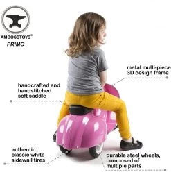 Ambosstoys Primo Classic Aufsitz-Roller - Rosa -Kinder Outdoor Verkauf ambosstoys primo classic ride on scooter roze 4