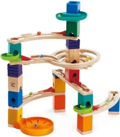 Hape E6020 Medium Set Quadrilla, Kugelbahn Mit 44 Bauteilen Aus Holz Und 50 Murmeln, Ab 4 Jahren
