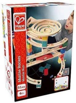 Hape E6035 - Murmel-Set, Quadrilla, 50 Stück Inkl. Aufbewahrungstasche, Ab 4 Jahren, Mehrfarbig