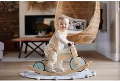 Janod Janod-2-in-1 Schaukel Dreirad Aus Holz-Anpassbare Wippe-Motorik Und Gleichgewichtssinn Entwickeln-Baby Holzspielzeug-FSC-Zertifiziert-Ab 12 Monaten, J03284 -Kinder Outdoor Verkauf janod bikloon 2 in 1 houten schommelmotor driewieler 3