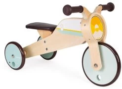 Janod Janod-2-in-1 Schaukel Dreirad Aus Holz-Anpassbare Wippe-Motorik Und Gleichgewichtssinn Entwickeln-Baby Holzspielzeug-FSC-Zertifiziert-Ab 12 Monaten, J03284