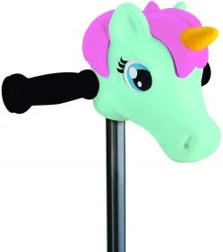 MICRO Scootaheadz Fahrradlenker-Zubehör Für Kinder, Einhorn-Kopf, Jugendliche, Unisex, Minzgrün, Einheitsgröße