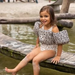 Swim Essentials Beige Leopard Puddle Jumper 2-6 Years -Kinder Outdoor Verkauf swim essentials beige leopard puddle jumper 2 6 years 3