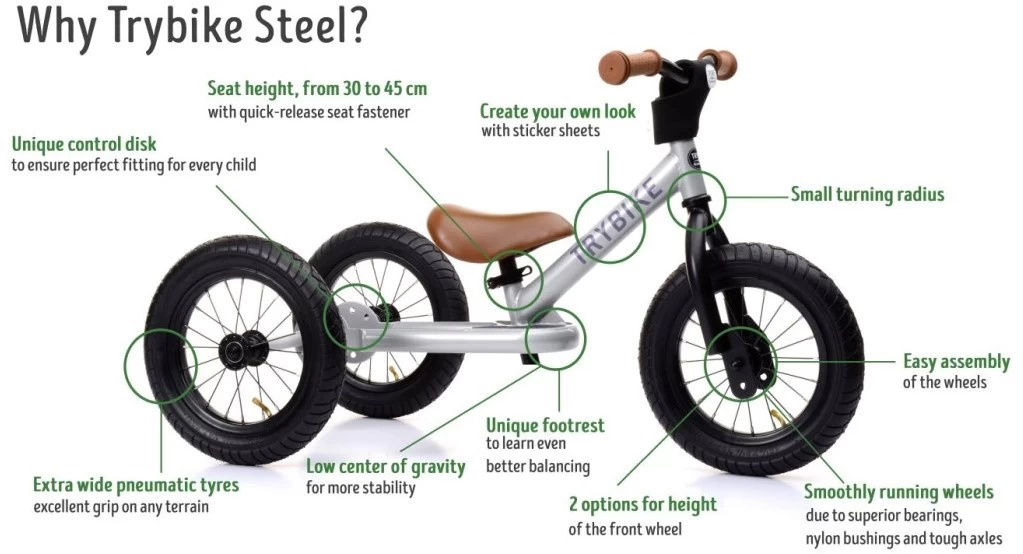 Kinderfeets Trybike Laufrad 2-in-1 Steel Schwarz Trybike Steel 2-in-1, All Black Edition 4 Kinderfeets Trybike Laufrad 2-in-1 Steel Schwarz Trybike Steel 2-in-1, All Black Edition – Bild 4