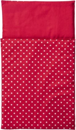 Van Dijk Toys - Bedbekleding/dekje - Rood Met Witte Stippen
